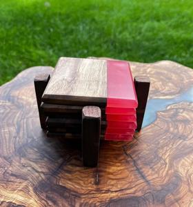 Sous-verres en marbre en bois et époxy de style classique de qualité supérieure pour le café et le thé - Product Image 6