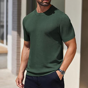Camiseta de Hombre 100% Algodón Personalizada al por Mayor OEM/ODM, Camisetas Polo Verdes para Hombre, Camiseta Lisa de Algodón de Alta Calidad para Hombre con Logotipo Impreso - Product Image 3