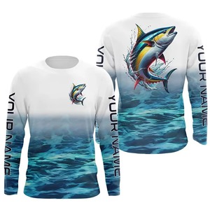 Compre al por mayor personalizado transpirable 100% poliéster de secado rápido camisas de manga larga de pesca camisas para hombres - Product Image 3