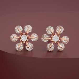92.5 <b>Silver</b> <b>Stud</b> <b>Earrings</b> 180611 Floral Pattern for Weddings - Product Image 1