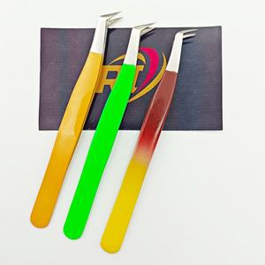 Pince à épiler professionnelle en fibre d'acier inoxydable avec logo personnalisé pince à épiler d'extension de cils de volume avec plateau à cils écologique - Product Image 4