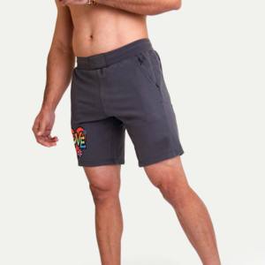 Pantalones cortos deportivos cómodos de felpa francesa para hombre, diseño urbano, cintura elástica, transpirable, de secado rápido, impermeables, 100% de poliéster - Product Image 2