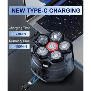 Afeitadora Eléctrica Rápida para Hombres Calvos, Impermeable, Uso en Seco/Húmedo, Triple Cuchilla, con Pantalla LED y Estuche de Almacenamiento para RV - Product Image 5