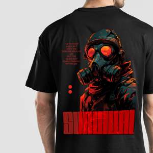 เสื้อยืด Black Survival Fitness ทรงโอเวอร์ไซส์ สไตล์ฮิปฮอป พิมพ์ลายสกรีน ระบายอากาศได้ดีและสวมใส่สบาย - Product Image 6