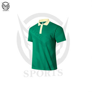 Vente en gros de polos personnalisés pour hommes avec broderie à col rigide et tissu tricoté à motif solide à bas prix - Product Image 1