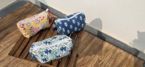 Women's Multicolor Floral <b>Quilted</b> <b>Makeup</b> <b>Bag</b> New Block Print Cotton Cosmetic Travel for Toiletry Gift <b>Bag</b> Zipper Closure Fashion - Product Image 5