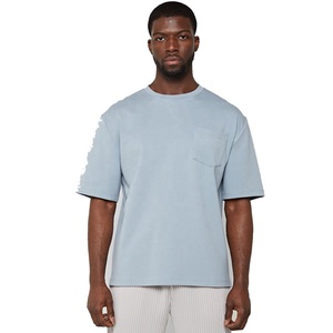 T-shirt unisexe de haute qualité en coton 300 g/m², lourd, surdimensionné, uni noir, t-shirts surdimensionnés, impression personnalisée de t-shirt pour hommes - Product Image 4