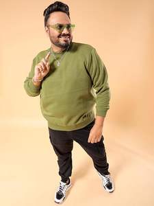 เสื้อสเวตเชิ้ตผู้ชายไซส์ใหญ่ แขนยาว คอวี ผ้าฟลีซ ระบายอากาศ กันลม ซับในอย่างดี เป็นมิตรต่อสิ่งแวดล้อม สวมใส่สบายๆ - Product Image 6