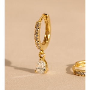 Pear Drop <b>Huggie</b> <b>Earrings</b> Fashion Jewelry - Product Image 6