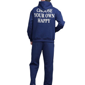 Survêtement à capuche pour homme, design tendance hip-hop, couleur unie, respirant, imprimé personnalisé, tendance hivernale, 100% coton molleton - Product Image 6