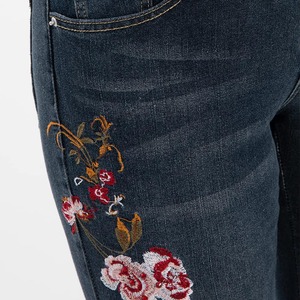 Pantalones acampanados de cintura alta informales de calidad superior personalizados hechos en fábrica para mujer, pantalones vaqueros elásticos cómodos con corte de bota, pantalones vaqueros acampanados de pierna ancha - Product Image 5