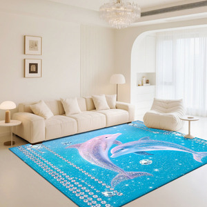 Tapis de salon personnalisé imprimé pour le salon et la chambre à coucher, tapis en polyester antidérapant - Product Image 1