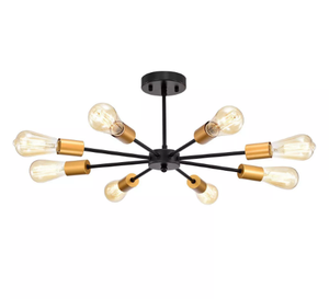 AK จี้ห้อยโลหะทองเหลืองมีไฟสีดำและทองเหลือง4ชิ้นที่สวยงามสำหรับการตกแต่งภายในโรงแรมและบ้าน - Product Image 6