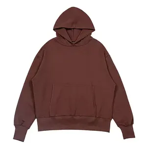 Sudadera con capucha caqui para hombre, jersey de bolsillo frontal de gran tamaño con puños acanalados, ropa de calle cómoda informal, sudaderas con capucha personalizadas - Product Image 2