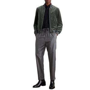 Veste élégante pour homme, bombardier de luxe en daim, vêtements d'extérieur, col côtelé zippé aux poignets, mode décontractée, vêtements de gros - Product Image 6
