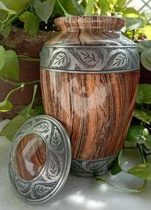 Urna de aluminio de diseño elegante para adultos con acabado tallado antiguo adecuado para familias que desean recuerdos y urnas conmemorativas elegantes - Product Image 2