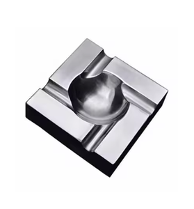 Personnalisable Brillant Argent Fini Cendrier Intérieur Maison Vaisselle Décorative Produits Cigare Cigarette Cendrier En Métal - Product Image 1