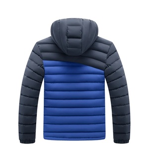 Vente en gros de vestes pour hommes à fermeture éclair complète personnalisées de haute qualité Vestes bouffantes à capuche écologiques à motif solide - Product Image 2