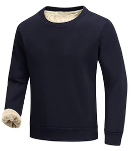 Sweat-shirt à capuche unisexe doublé en sherpa pour l'hiver, logo personnalisé, polaire chaud, pull-over pour hommes et femmes, sweat-shirts décontractés vierges - Product Image 2