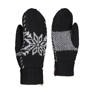 定制设计男女通用冬季定制户外皮革滑雪板冬季保暖手套