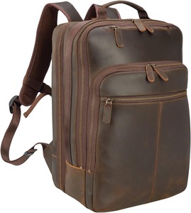 Mochila grande para ordenador portátil Polare de cuero genuino de 17,3 pulgadas, mochila Retro de viaje de negocios de 26L, mochila para ordenador Weekender, características - Product Image 2