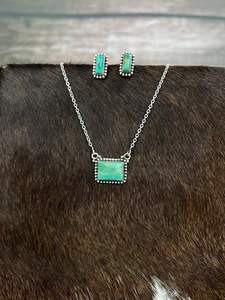 Collier en argent sterling fait à la main Kingman Turquoise ensemble de boucles d'oreilles bijoux élégants du sud-ouest pour les femmes tenue unique - Product Image 5