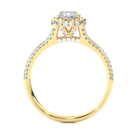 Bague de fiançailles Aniva Classic Factory Custom avec diamant de laboratoire certifié IGI VVS CVD, or 10K 14K, halo double rangée de diamants sur la tige