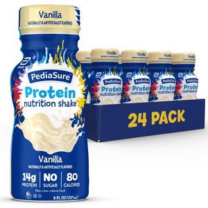 PediaSure Protein, shake protéiné pour enfants, 14 g de protéines, 27 vitamines et minéraux, saveur vanille, bouteille de 8 fl-oz, paquet de 24 - Product Image 1