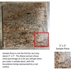 Ghiblee Granite 12x12 Azulejo rojo para remodelación de ducha al aire libre Diseño moderno Piedra natural pulida Pieza de muestra de TS-19 - Product Image 1