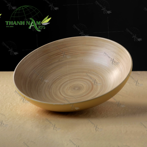 Bol en bambou jetable artisanal du Vietnam, durable, pour la présentation sur table de fête, écologique, classique, pour salade, D29xH8cm - Product Image 2