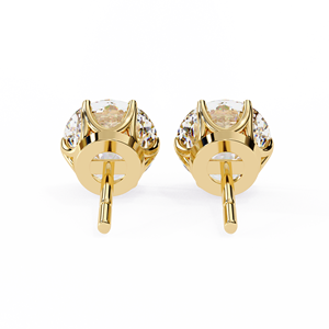 Pendientes de tuerca de oro blanco y oro rosa de lujo con diamantes cultivados en laboratorio, joyería elegante para Piercing, colección de joyería fina de almacén - Product Image 4