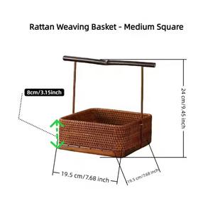 Cesta de Ratán Moderna con Diseño de Libélula de Bambú Hecha a Mano, Elegancia Natural, Asa Morada de Dibujos Animados, Almacenamiento Ecológico para Frutas y Té - Product Image 4