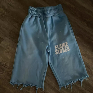 กางเกงขาสั้นผ้าฟลีซสำหรับผู้ชายกางเกงขาสั้นผ้าคอตตอนพิมพ์ลายหน้าจอเอวสูงประดับพลอยเทียมสไตล์วินเทจออกแบบได้ตามต้องการ - Product Image 4