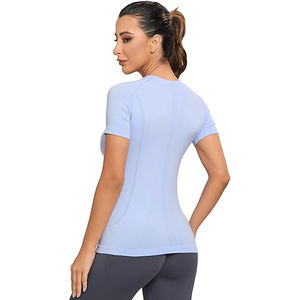 crew neck slim fit women <b>t</b> <b>shirt</b> short sleeve cotton casual plain lightweight <b>summer</b> top blank tee - Product Image 6