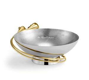Juego de cuencos únicos para el hogar, Juego de 2 tazones de cocina para Hotel, vajilla de comedor, vajilla de latón con acabado dorado, cuencos de forma redonda - Product Image 6
