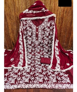 Nouvelle mode vêtements de mariage lourd Georgette broderie robe de travail matériel indien et pakistanais robe Collection à bas prix - Product Image 1