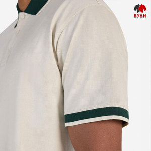 Chemises polo pour hommes personnalisées RYAN PRO GEAR, logo personnalisé sur le devant, tissu tricoté anti-froissement, manches courtes, service OEM - Product Image 3
