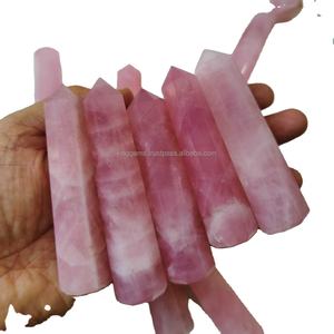 Obelisco de punto de cuarzo rosa natural, piedra preciosa curativa de Reiki tallada para meditación, recuerdos de Feng Shui, tarifa de venta completa, estilo mascota - Product Image 1