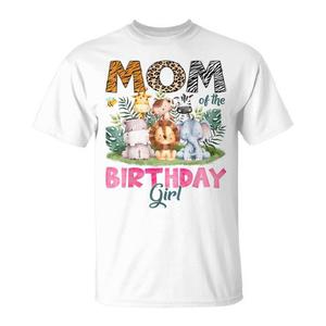 T-shirt promozionale per la mamma della ragazza che ha il compleanno, amante degli animali della giungla e del safari - Product Image 1