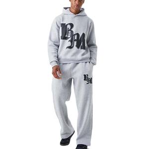 Ropa deportiva de invierno de talla grande de alta calidad para hombre, chándal de lana transpirable, conjuntos de Jogger de manga raglán, chándal con logotipo impreso - Product Image 4