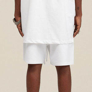 Short de gymnastique en toile 100% coton décontracté pour homme, séchage rapide, solide, cordon de serrage, entraînement de course à pied - Product Image 5