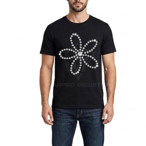 Camisetas Clásicas con Pedrería para Hombre, Diseño Elegante y Brillante, Material Suave y Cómodo, Perfectas para Looks Urbanos - Product Image 3