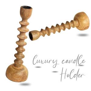 Porte-bougie en bois fait main écologique, designs personnalisés, base solide et stable, style de vie durable, prix de gros pour Noël - Product Image 6