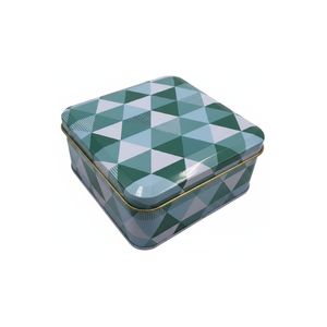 Boîte en tôle rectangulaire personnalisée imprimée |   Emballage pour biscuits et boîte de rangement pour le thé, sans danger pour les aliments - Product Image 1
