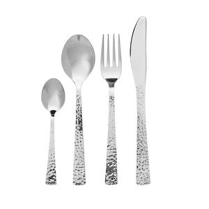 Ensemble de couverts plaqué argent avec poignée martelée en acier inoxydable pour le dîner de mariage et la table - Product Image 3