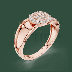 Bague de style vintage en or rose massif 14 carats avec pierres précieuses - Product Image 1