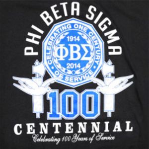 PBS Centennial Graphic Tee - <b>Black</b> & Blue 100% Polyester Phi Beta Sigma <b>Shirt</b> with Printed Team Logo Men's Fraternity Apparel - Product Image 4