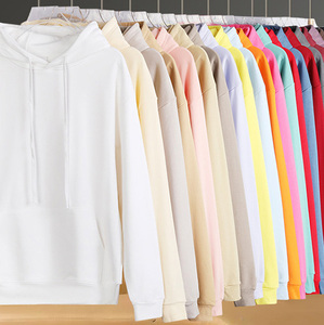 Logotipo personalizado en blanco liso gimnasio Pull Over negro pesado algodón hombres sudaderas con capucha DDP envío - Product Image 2