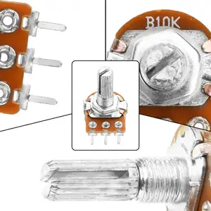 WH148ロータリーポテンショメータ精密ポテンショメータ可変抵抗器3端子50Kロータリーポテンショメータ長さ15mm