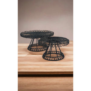 Soporte para Pastel de Alambre de Hierro Ecológico Hecho a Mano, Apto para Lavavajillas, Acabado Negro, de un Solo Nivel, para el Hogar, Bodas, Fiestas de Cumpleaños, Decoración de Mesa - Product Image 2